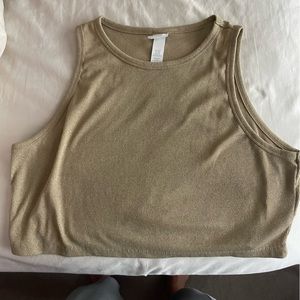 H&M gold sparkled cropped tank